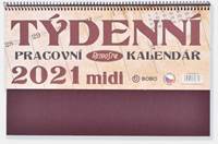 Pracovní Retro Midi kalendář týdenní - stolní kalendář 2021