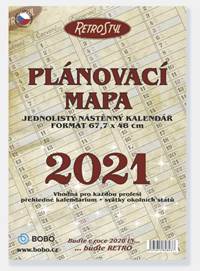 Plánovací roční mapa Retro skládaná - nástěnný kalendář 2021