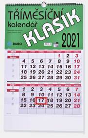 Tříměsíční kalendář 2021 Klasik - nástěnný kalendář