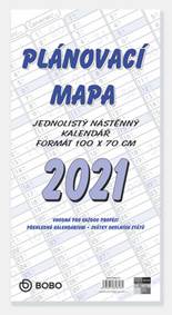 Plánovací roční mapa B1 skládaná - nástěnný kalendář 2021