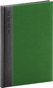 Týdenní diář Dakar 2021, šedozelený, 15 × 21 cm