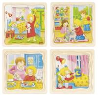 Vývojové dřevěné puzzle Jeden den v mém životě