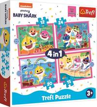 Puzzle Baby Shark: Rodina 4v1