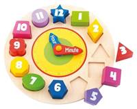 Dřevěná vkládačka Hodiny s tvary