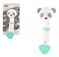 Pískátko/kousátko medvěd panda plyš 21cm