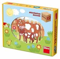 Dřevěné kostky Domácí zvířátka