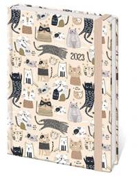 Diář 2023 B6 LYRA týdenní s gumičkou Cat