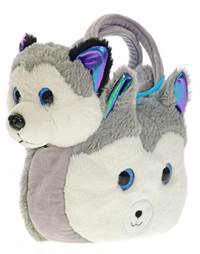 Pes husky plyšový s kabelkou