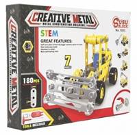Stavebnice kovová stavební stroj 180 dílků v krabici