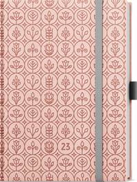 Týdenní diář 2023 Prokop Vivella extra B6 Pastelová růžová Flora