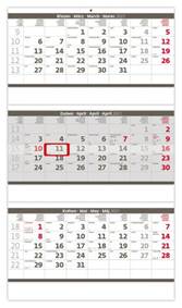 Tříměsíční skládaný šedý 2023 - nástěnný kalendář