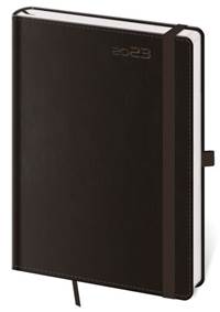 Diář 2023 týdenní A5 Double Black s poutkem na propisku