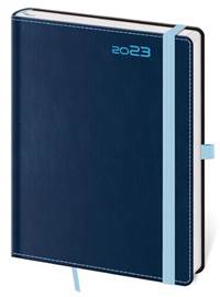 Diář 2023 týdenní B6 Double Blue s poutkem na propisku