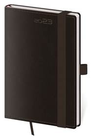 Diář 2023 týdenní kapesní Double Black s poutkem na propisku