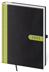 Diář 2023 denní A5 Bora - černo/zelená