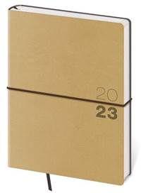 Diář 2023 týdenní B6 Flexio - světle hnědá