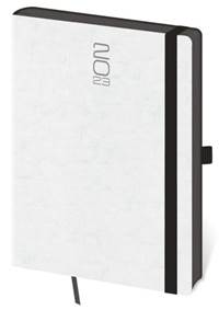 Diář 2023 denní A5 Memory s gumičkou - bílá