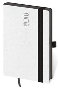 Diář 2023 týdenní  kapesní  Memory s gumičkou - bílá