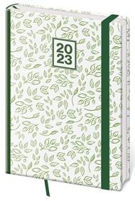 Diář 2023 týdenní A5 Vario - Leaves s gumičkou