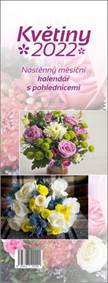 Nástěnný měsíční kalendář s pohlednicemi Květiny 2022
