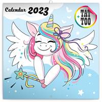 Poznámkový kalendář Šťastní jednorožci 2023 - nástěnný kalendář