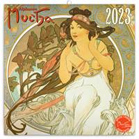 Poznámkový kalendář Alfons Mucha 2023 - nástěnný kalendář
