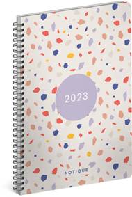 Týdenní spirálový diář A5 Terazzo 2023