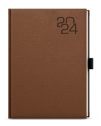 Týdenní diář 2024 Oskar Fabric A5 hnědá