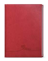 Denní diář 2024 Adam Vivella s ražbou B6 červená Srdce
