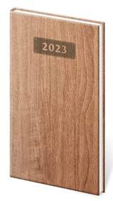 Diář 2023 týdenní kapesní Wood - světle hnědá