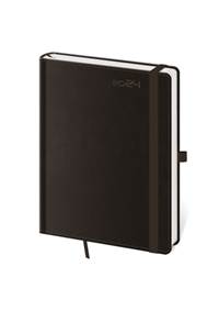 Diář 2024 týdenní B6 Double Black s poutkem na propisku