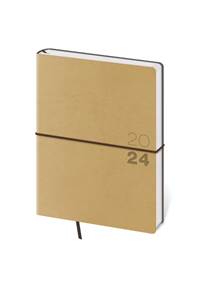 Diář 2024 týdenní B6 Flexio - světle hnědá