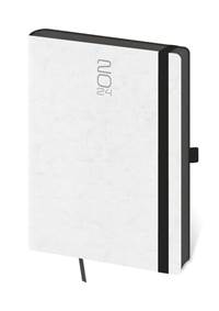 Diář 2024 denní A5 Memory s gumičkou - bílá