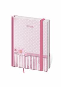 Diář 2024 denní B6 Vario - 17 PINK s gumičkou