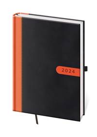 Diář 2024 denní A5 Bora - černo/oranžová