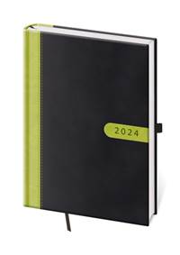 Diář 2024 týdenní A5 Bora - černo/zelená