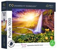 Kniha Puzzle Romantic Sunset Seljalandsfoss vodopády