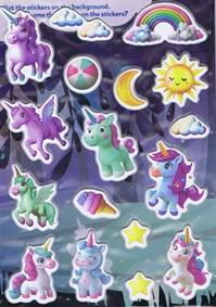 Svietiace 3D nálepky - Jednorožce