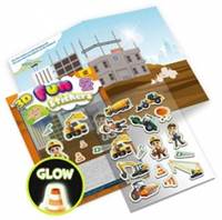 Svietiace 3D nálepky - Stavebné stroje