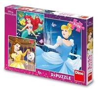 Kniha Puzzle 3x55 Veselé princezny