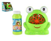 Kniha Bublifuk stroj žába plast 11x13cm na baterie + náplň v krabičce