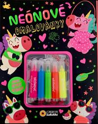 Kniha Neonové omalovánky se třpytivými samolepkami a fixami