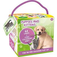 Kniha Pexeso na cesty s omalovánkami Štěňátka a koťátka