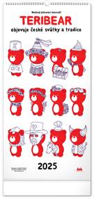 Rodinný plánovací kalendář TERIBEAR 2025 - nástěnný kalendář