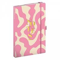 Kniha Notes Ružová, linajkovaný, 13 × 21 cm