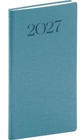NOTIQUE Vreckový diár Biella 2027, modrý, 9 x 15,5 cm