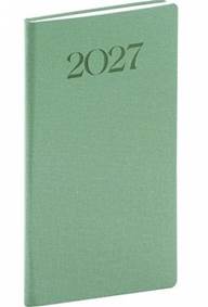 NOTIQUE Vreckový diár Biella 2027, zelený, 9 x 15,5 cm