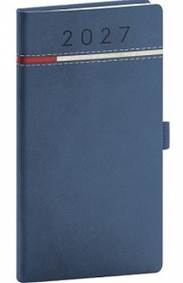 NOTIQUE Vreckový diár Tomy 2027, modro-červený, 9 x 15,5 cm