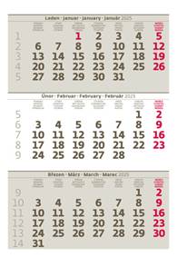 Mini tříměsíční kalendář 2025 - stolní kalendář