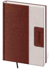 Denní diář 2025 A5 Classic hnědo/béžový